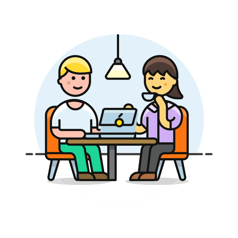 Symbool voor een meeting met Webmatic