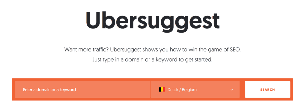 Zoekwoordenonderzoek met Ubersuggest